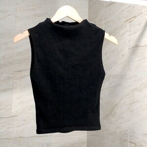ZARA Mock Funnel Neck Sleeveless Crop Top